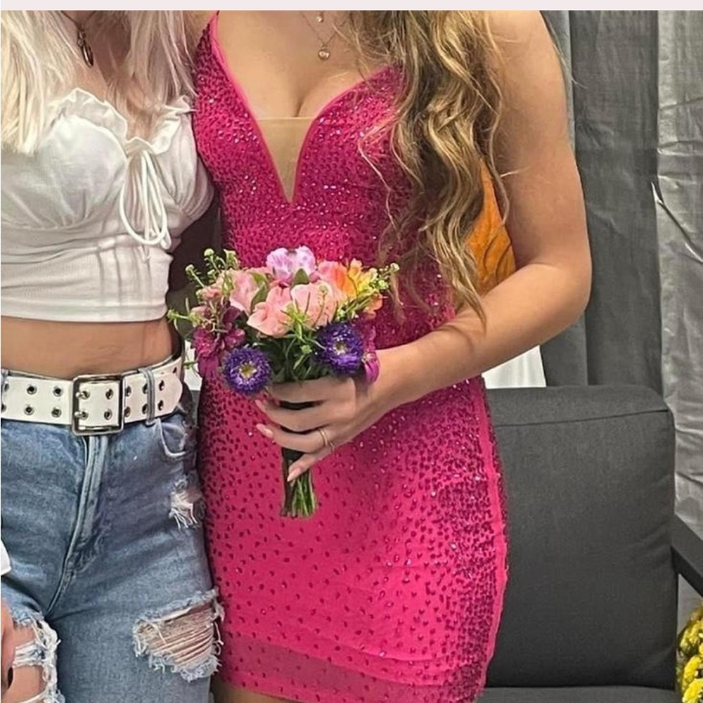 bright pink homecoming dress